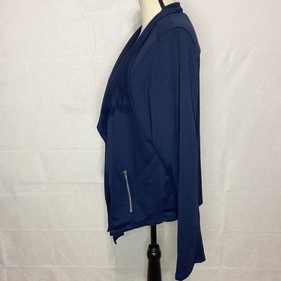 Annabelle Cardigan Women's Size 2XL Zip Pocket Navy Stretch - Picture 4 of 7